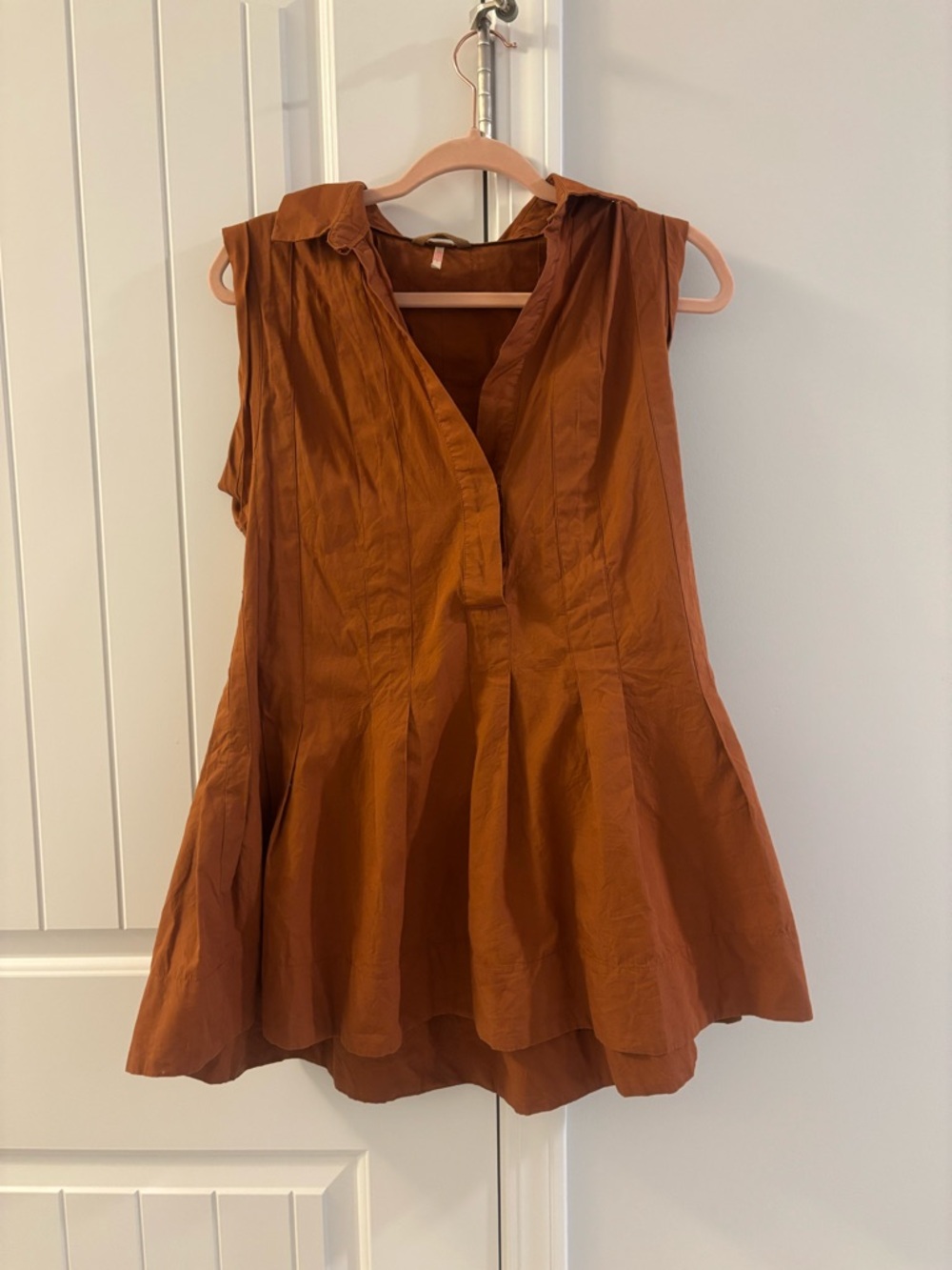 Free People Naomi Pleated Mini Dress in Sienna - Picture 6 of 8